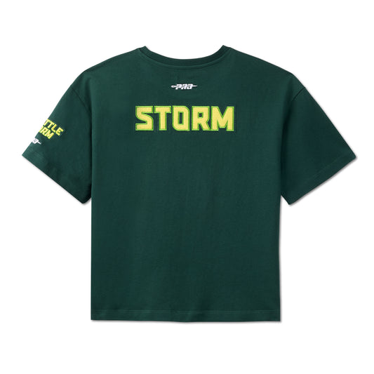 Girls Chenille Boxy Green Tee