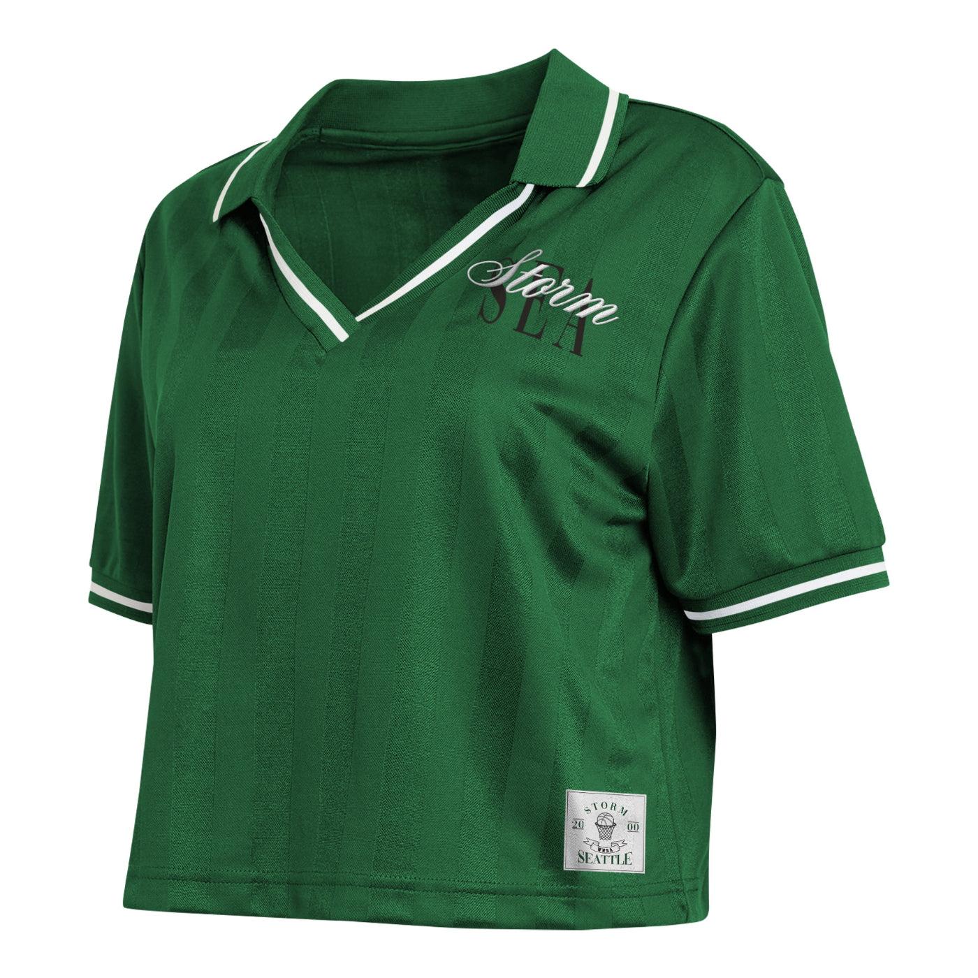 Wear by Erin Andrews Cropped Polo Womens Top – Seattle Storm Team Shop