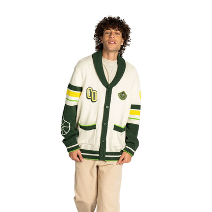 Wild Collective Jacquard Rolled Collar Cardigan
