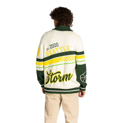 Wild Collective Jacquard Rolled Collar Cardigan